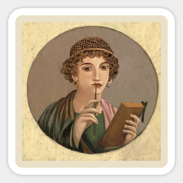 Sappho Fresco Pompeii Sticker by Aari